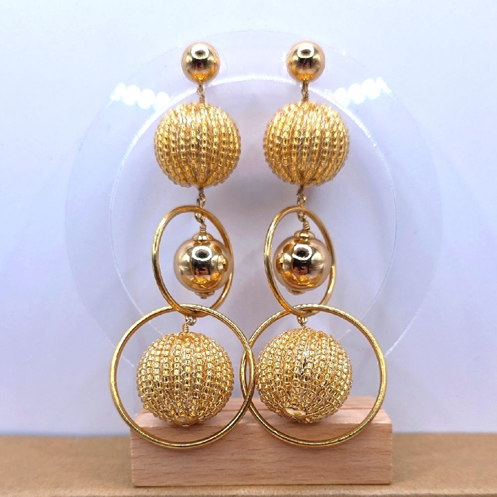 Kate Spade ♠️ Goldtone Bauble Statement Drop Earrings